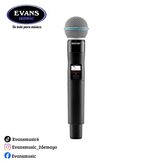 Shure QLXD2/B58 – Transmisor de mano QLXD2 con cápsula Beta 58A – Banda L50